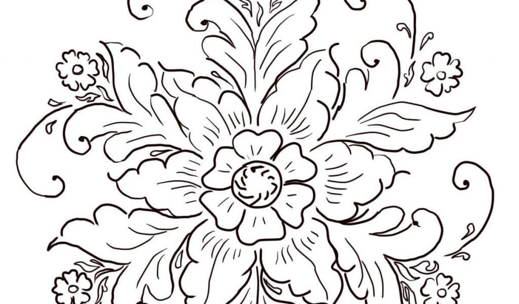 1024x600 Printable Ornament Templates Norwegian Rosemaling Coloring Page