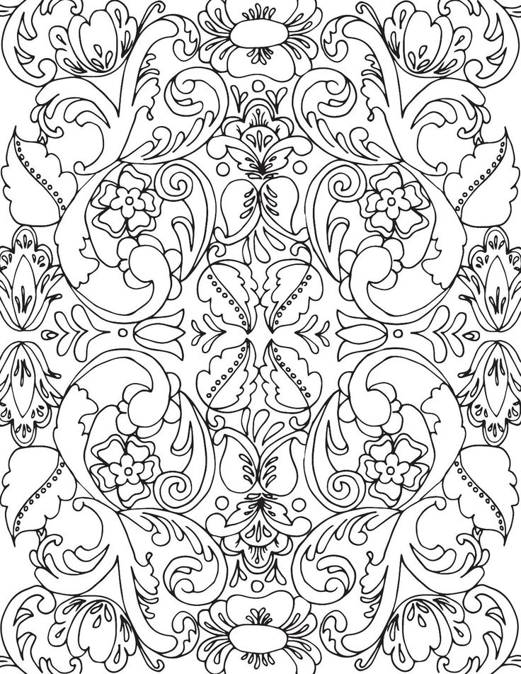 736x952 Rosemaling Coloring Book