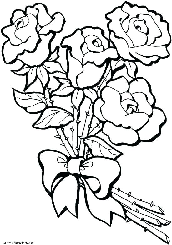 550x780 Coloring Pages Of Roses Easy Flower Coloring Pages Coloring Roses