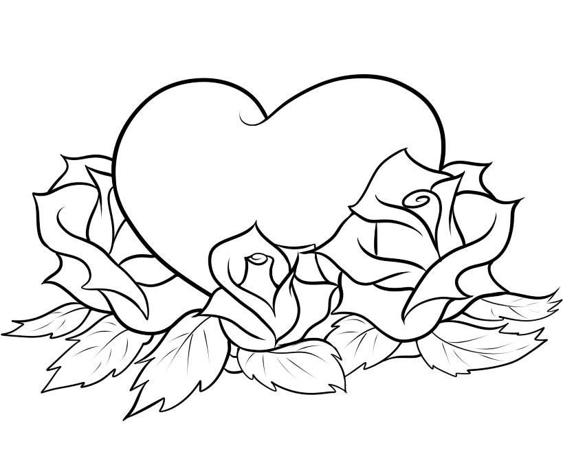 819x690 Heart With Roses Coloring Pins Like This
