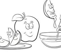 215x185 Rosh Hashanah Coloring Pages Free Printable Template For Kids