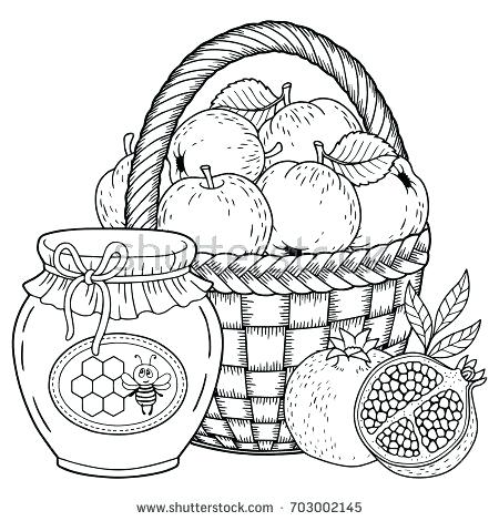 450x470 Rosh Hashanah Coloring Pages Jar Coloring Pages Rosh Hashanah