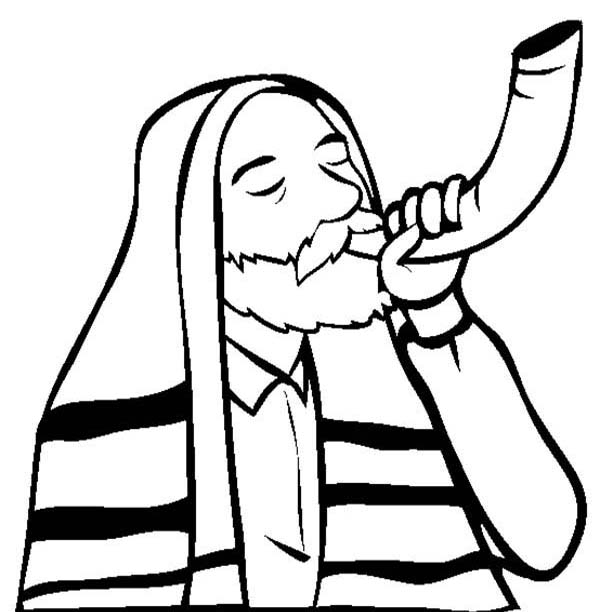 600x612 Rosh Hashanah Coloring Pages Shofar Sound On Rosh Hashanah