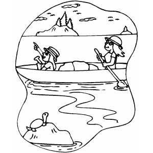 300x300 Rowing At The River Coloring Sheet