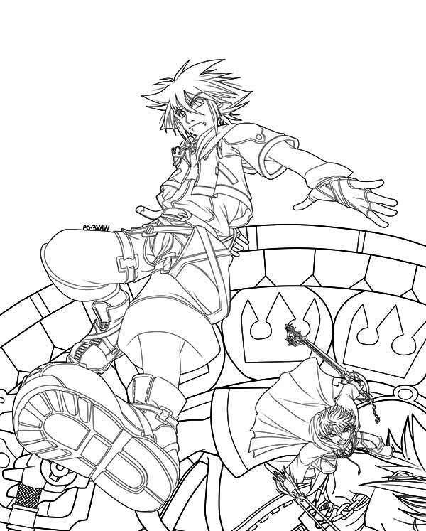 600x747 The Fight Of Roxas Vs Sora Coloring Page