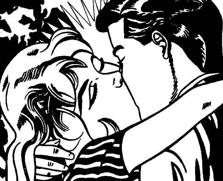 750x607 Adult Coloring Page Roy Lichtenstein The Kiss 8