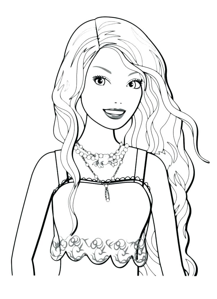 736x1012 Barbie Girl Coloring Pages Games Printable Merry Colour