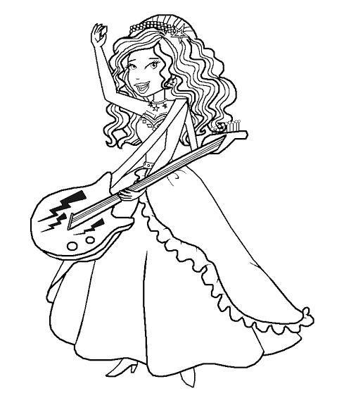 489x565 Barbie Rock N Royals Coloring Pages