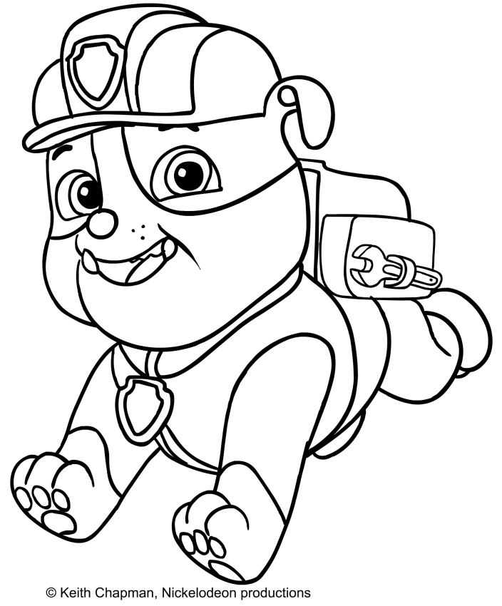 704x850 Rubble (Paw Patrol) Coloring Page