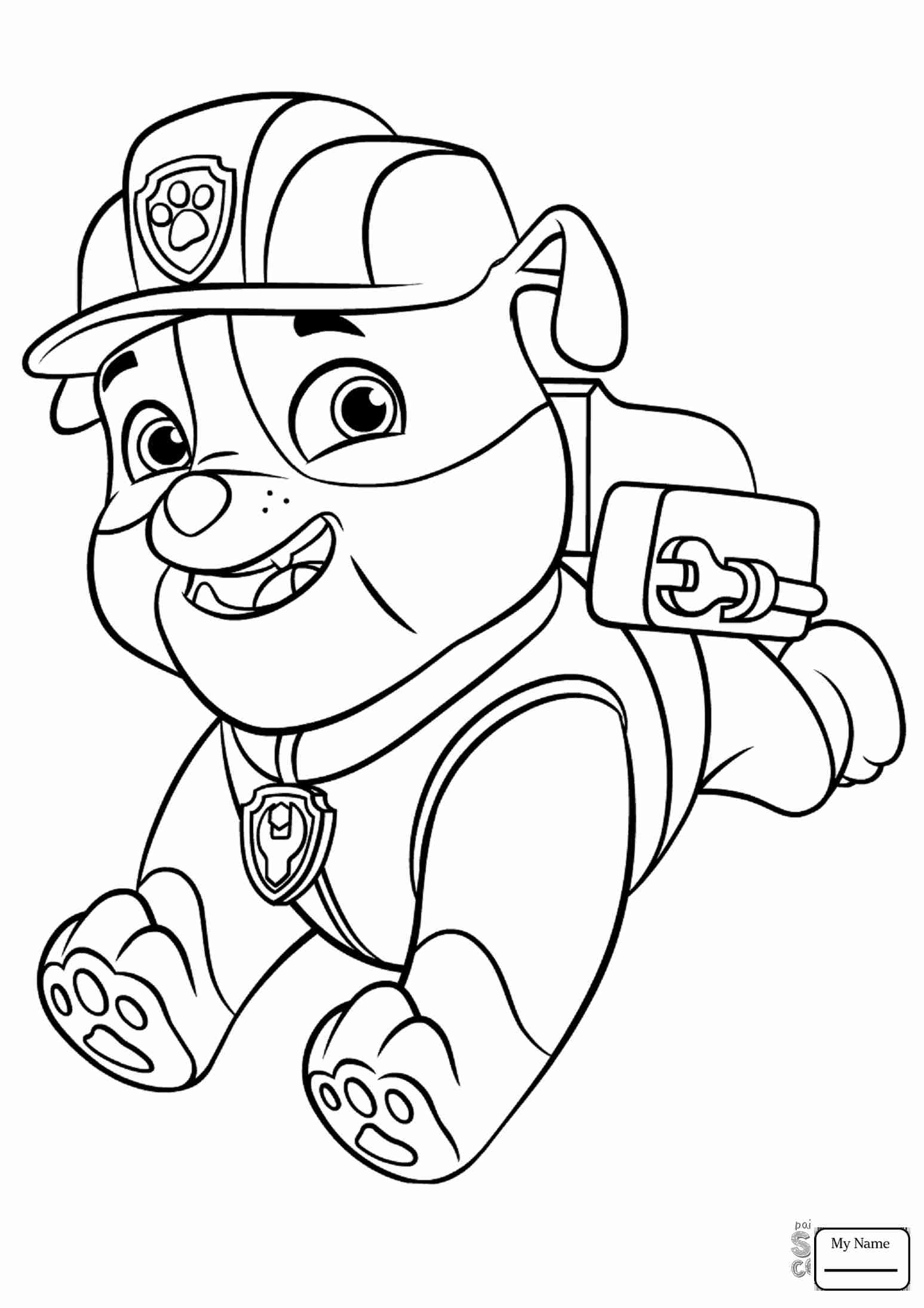 1547x2189 Simplistic Rubble Paw Patrol Coloring Page Col