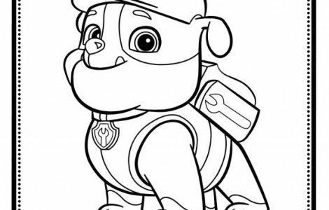 470x300 Rubble Paw Patrol Coloring Page 02 2 Color Cute