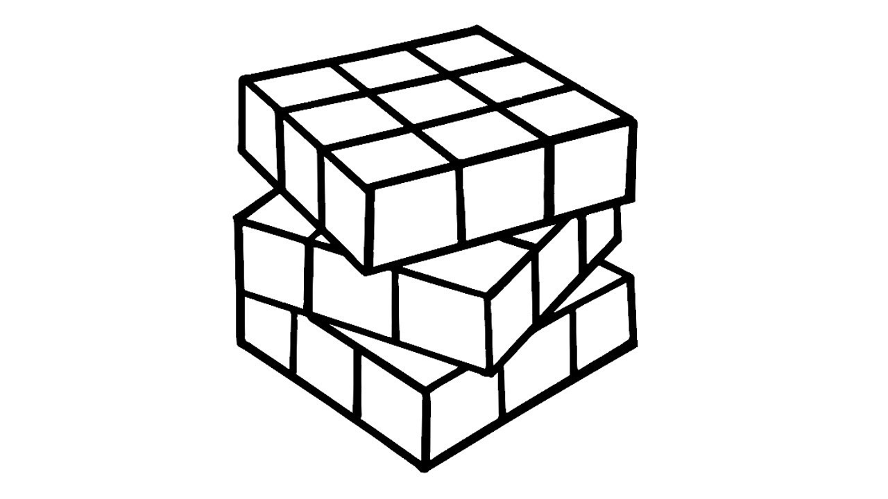 1280x720 How To Draw A Rubik's Cube Coloring Pages Of A Rubik's Cube