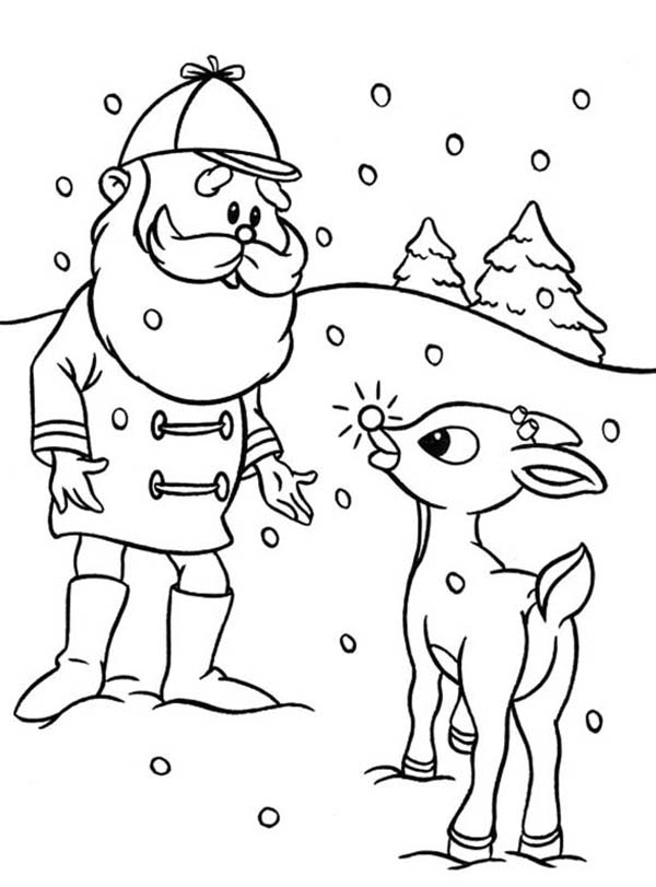 600x811 Rudolph Santa Colouring Pages Santa Ask Rudolph The Red Nosed