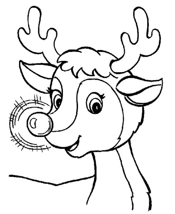 600x734 Awesome Red Nose Of Rudolph The Reindeer Coloring Page Color Luna
