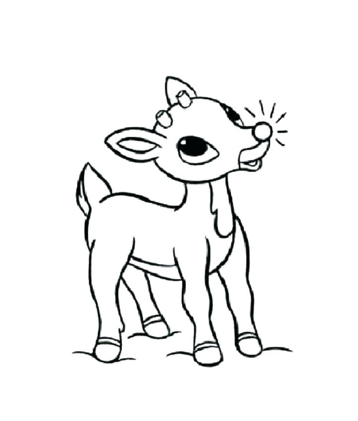 722x850 Colorful Rudolph The Red Nosed Reindeer Coloring Page Pages