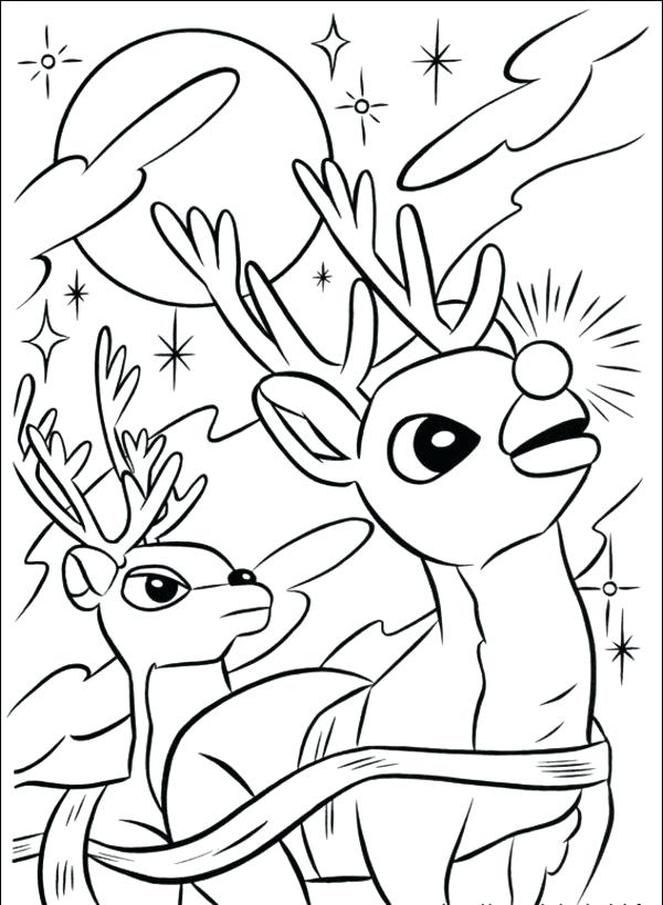 600x819 And Reindeer Coloring Pages Printable Coloring Pages Of Rudolph