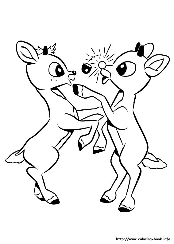 567x794 The Red Nosed Reindeer Coloring Picture