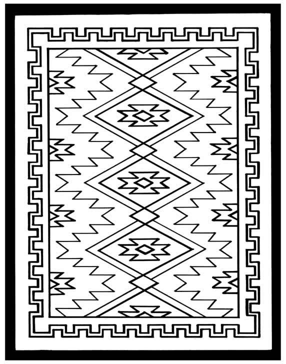 572x728 Navajo Rug Coloring Page