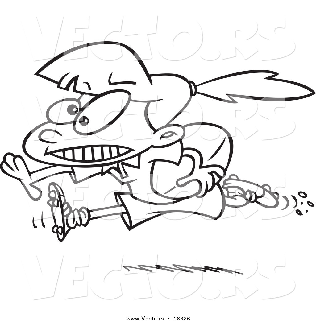 1024x1044 Vector Of A Cartoon Rugby Girl Running With A Ball