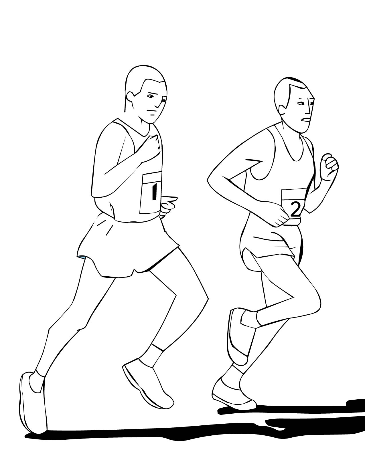 1275x1650 Running People Coloring Pages
