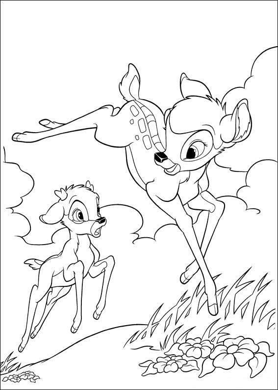 567x794 Bambi Running Coloring Page