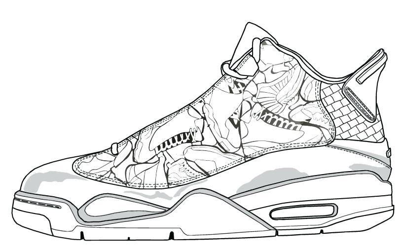819x507 Jordan Shoes Coloring Pages Also Shoe Coloring Page Download