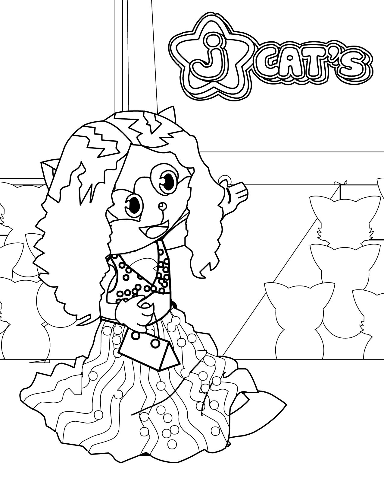 1275x1650 Runway Model Coloring Page