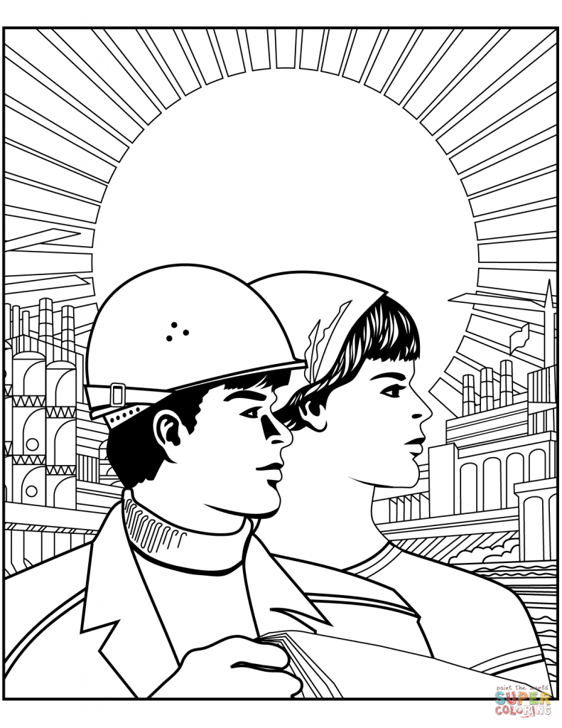 791x1024 Soviet Union Poster Rusia Coloring Page