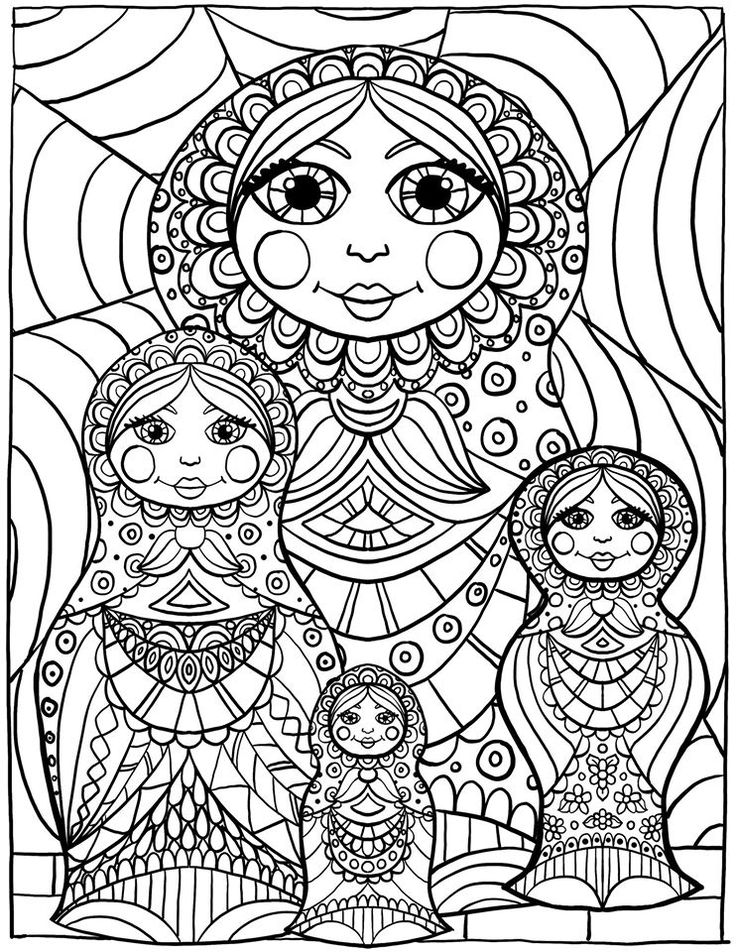 Russian Dolls Coloring Pages