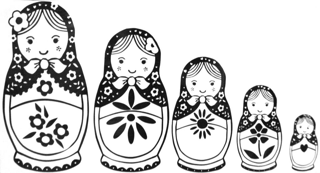 1024x553 Russian Nesting Dolls Template Drawn Dall Nested Pencil And