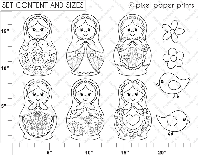 650x511 Russian Nesting Dolls Coloring Page A Wee Folk Art Crafts Russian