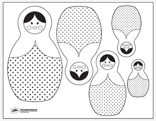536x416 Russian Nesting Dolls Template