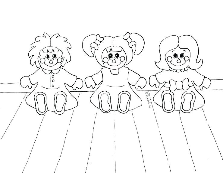 740x572 Doll Coloring Page