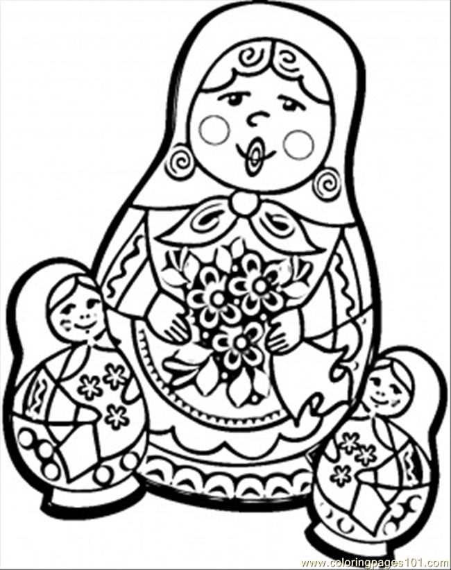 650x821 Free Printable Coloring Image Russian Dolls Matryoshka Nesting