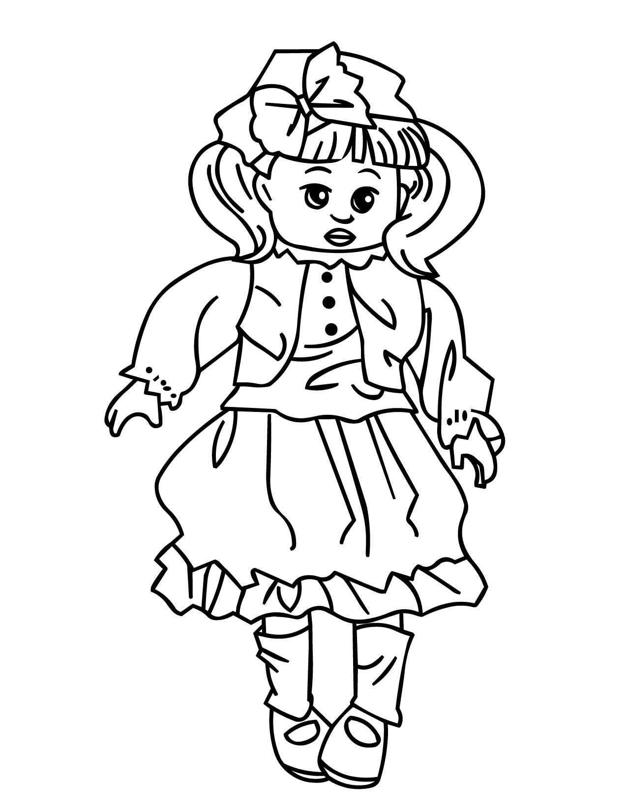 1275x1650 Doll Coloring Page