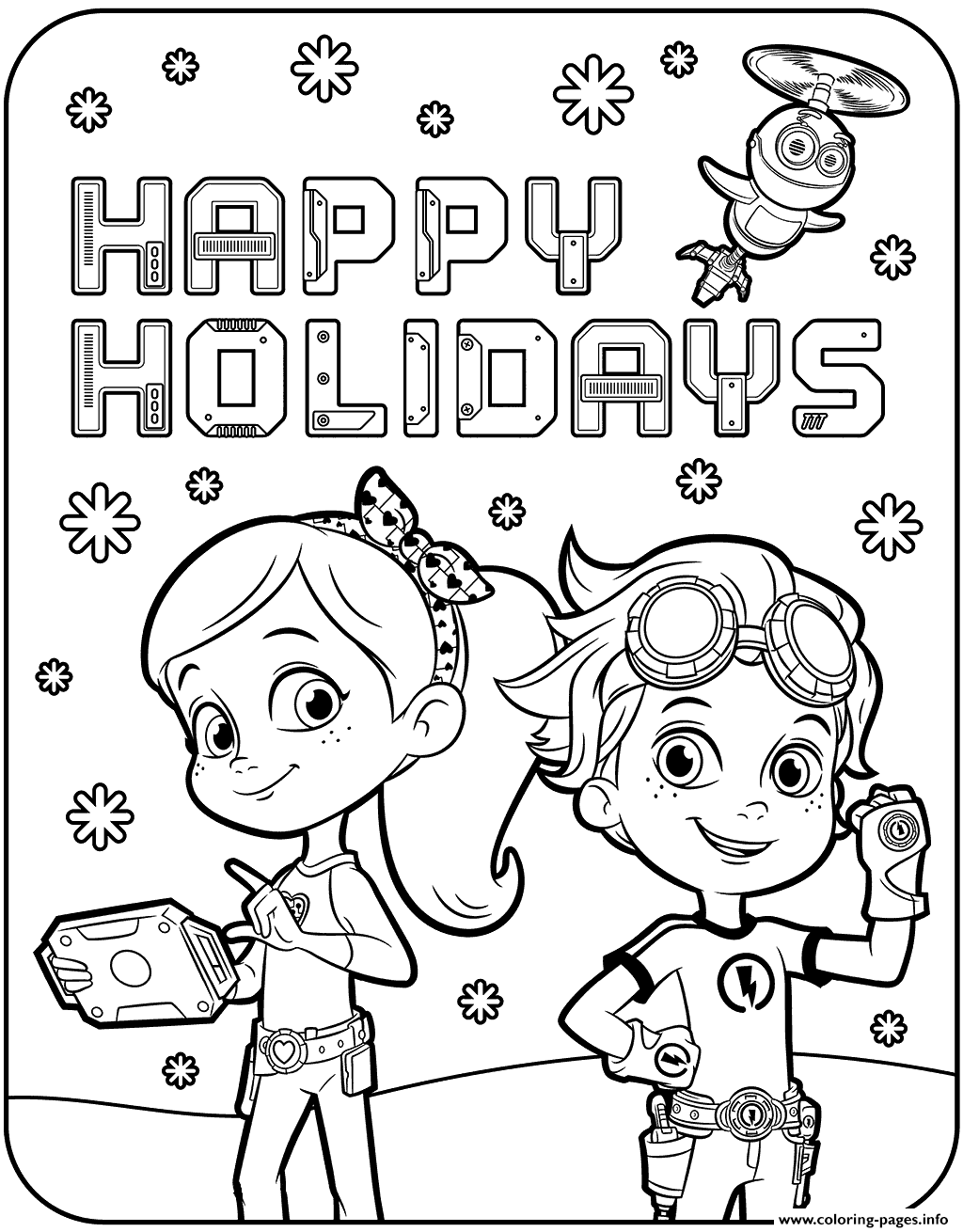 1024x1310 Happy Holidays With Rusty Rivets Coloring Pages Printable