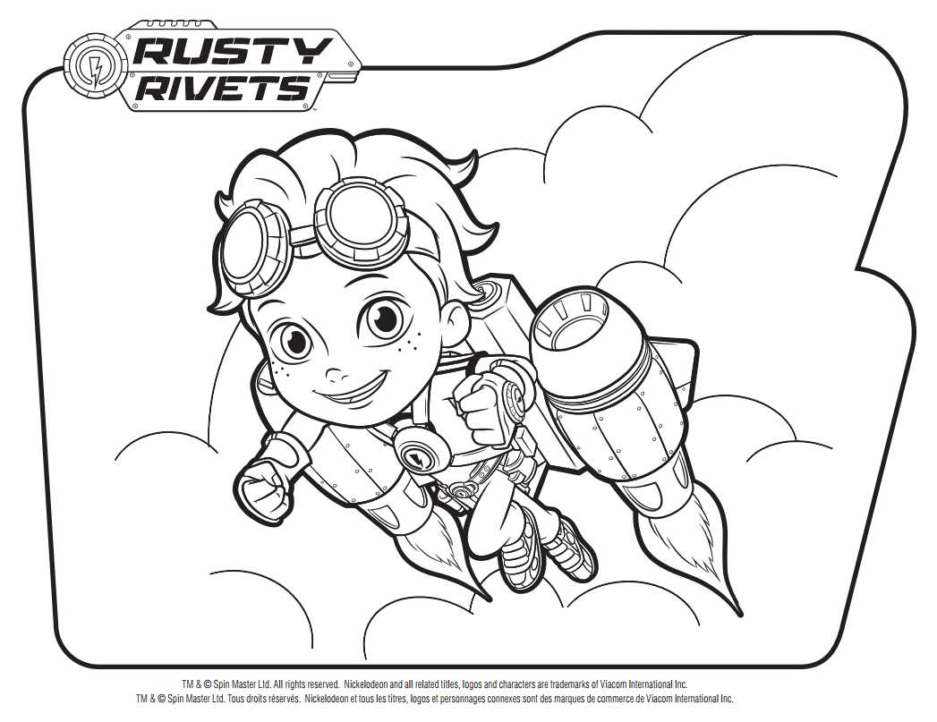 1047x807 Rusty Rivets Coloring Page Jet Pack