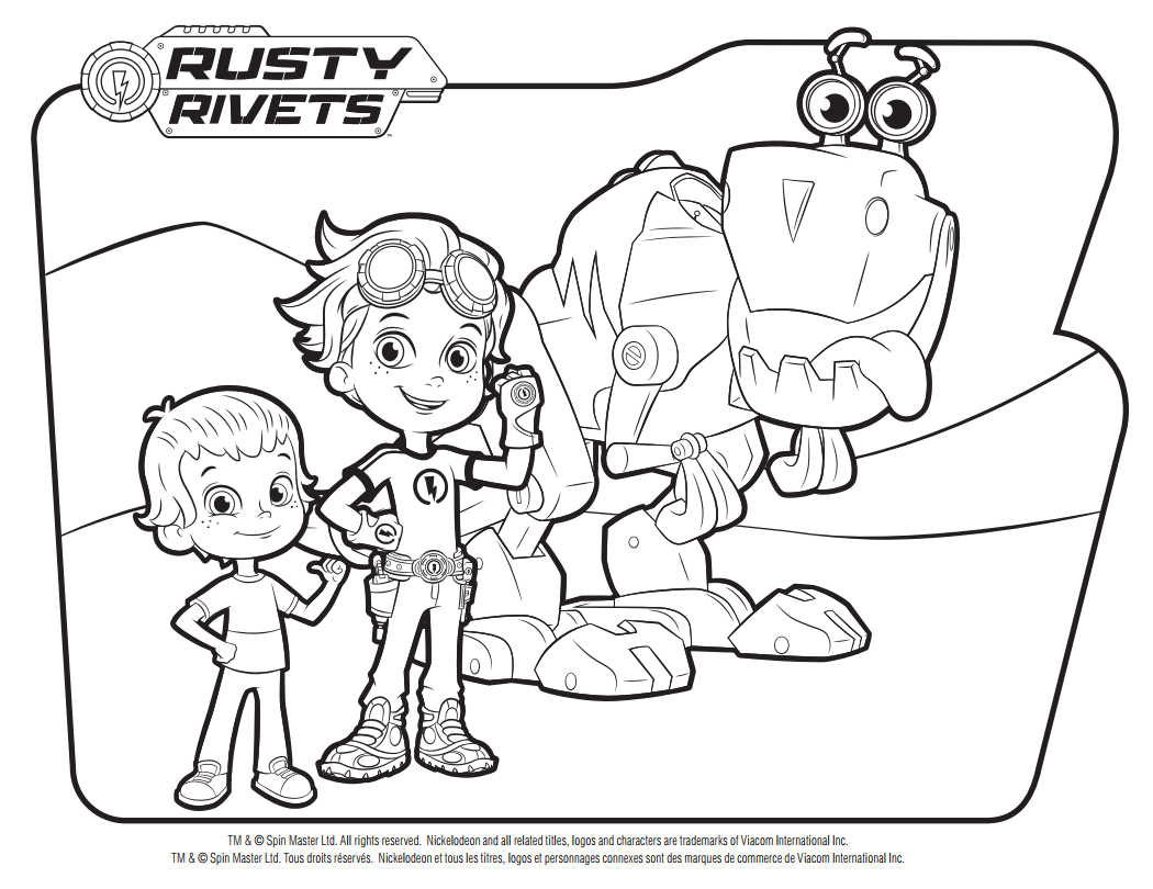 1050x810 Rusty Rivets Colouring Page Printable