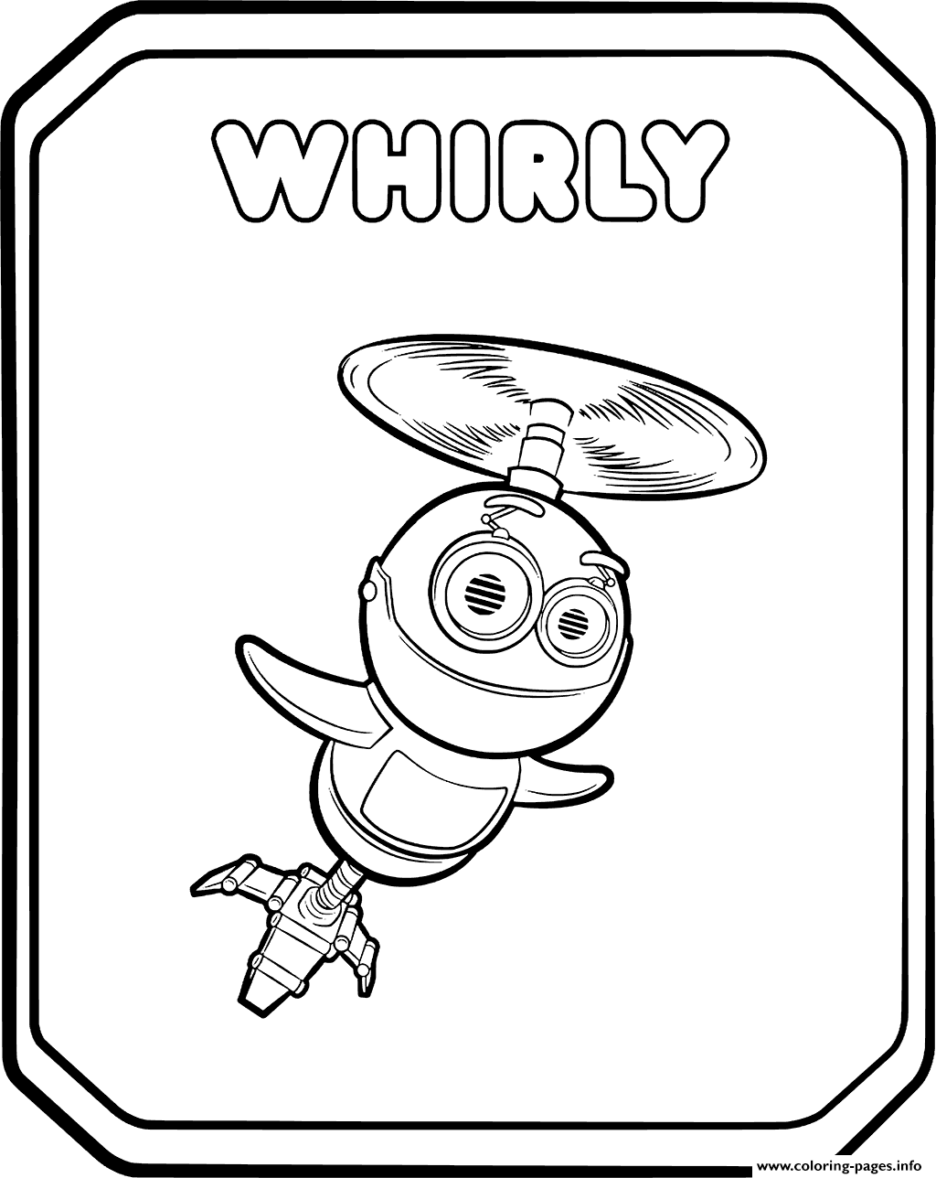 1024x1288 Rusty Rivets Flying Robot Coloring Pages Printable