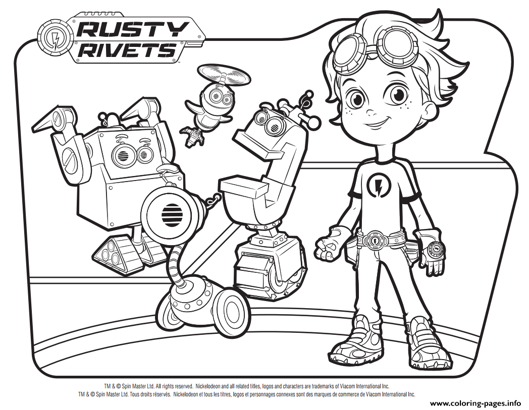 1048x813 Rusty Rivets Robots Coloring Pages Printable