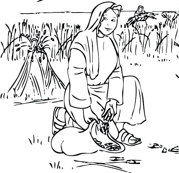595x573 Ruth Naomi Boaz Coloring Pages Printable Coloring And Coloring