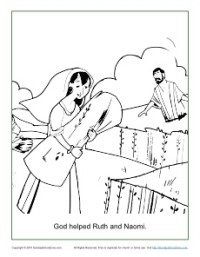200x257 God Helped Ruth And Naomi Coloring Page