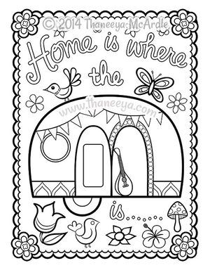 300x384 Happy Campers Coloring Book Blank Page By Thaneeya Printables