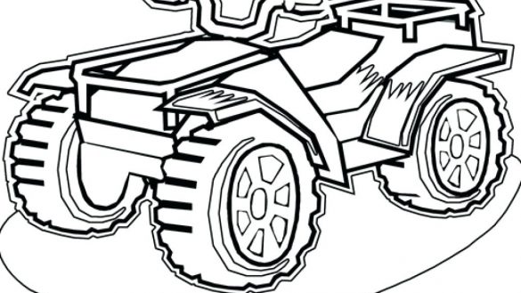 585x329 Four Wheeler Coloring Pages 4 Sheets Free Amazing Wheelers