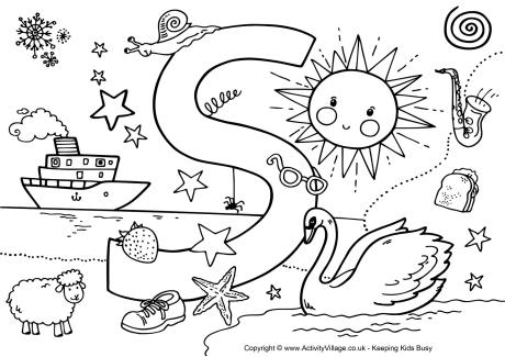 460x325 Letter S Coloring Sheet Letter S Colouring Pages Download