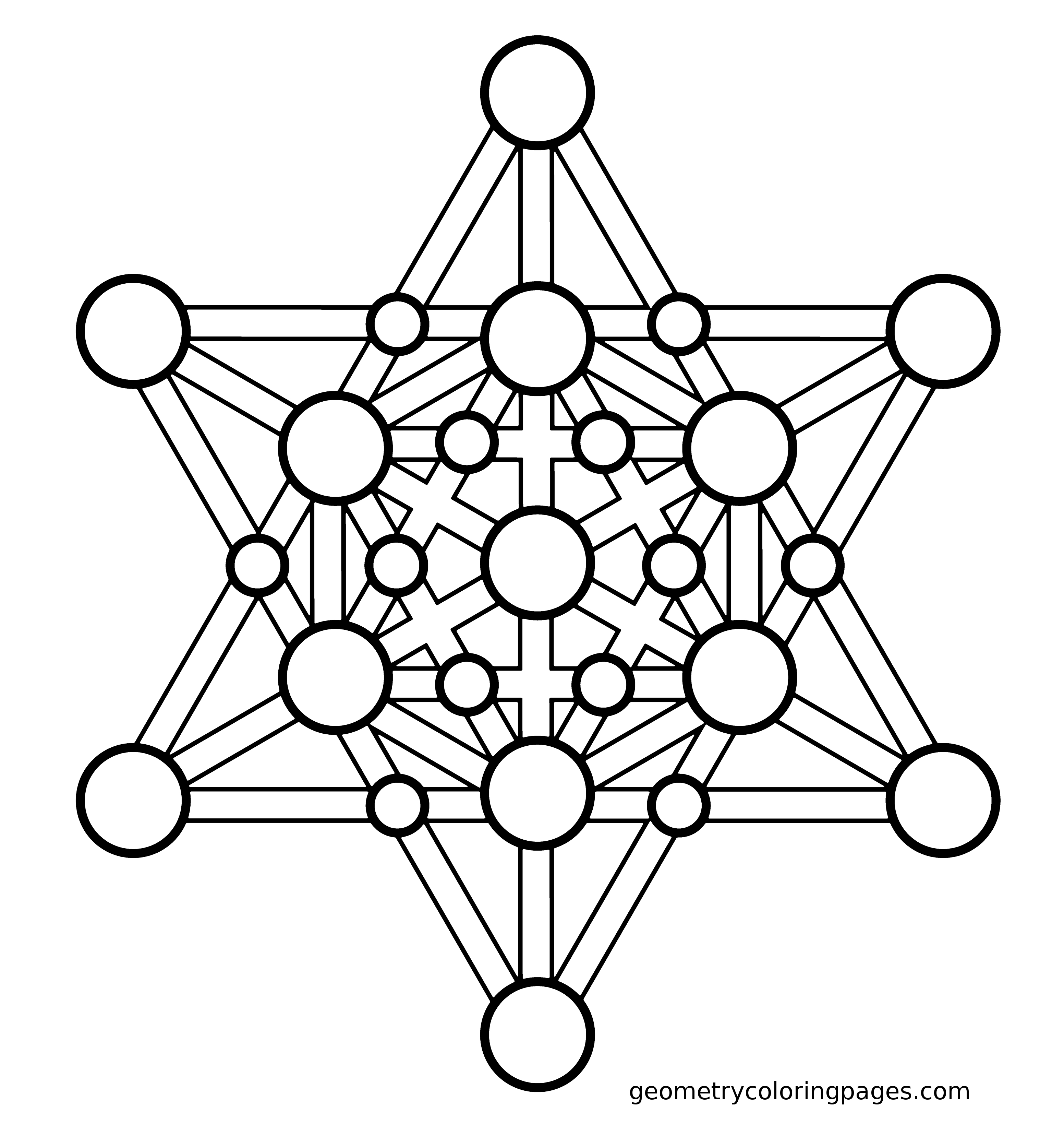 3104x3312 Sacred Geometry Coloring Page, Merkaba From Geometrycoloringpages