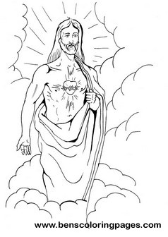 238x336 Jesus Sacred Heart Coloring Page.