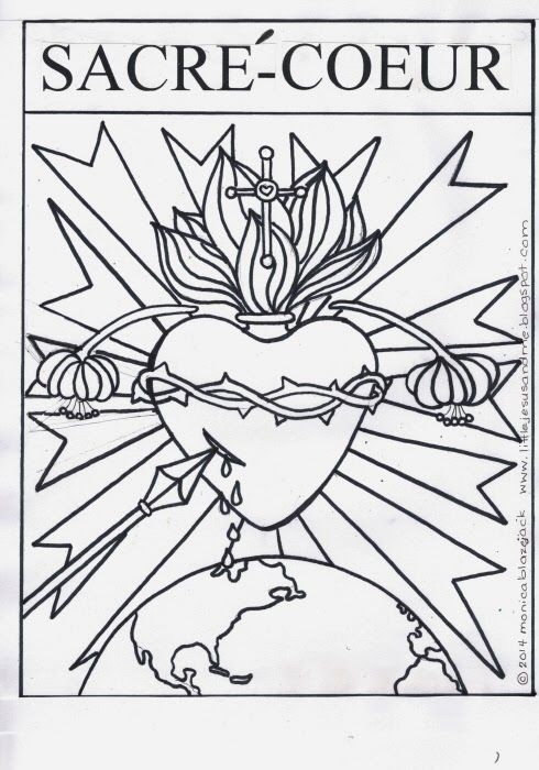 490x700 Little Jesus And Me Sacre Coeur (Sacred Heart Coloring Page