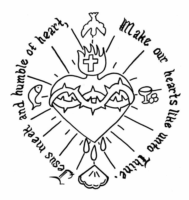 735x779 Sacred Heart Coloring Page Ccd Coloring Sheets