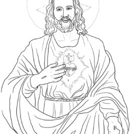 268x268 Coloring Page Sacred Heart Of Jesus Archives